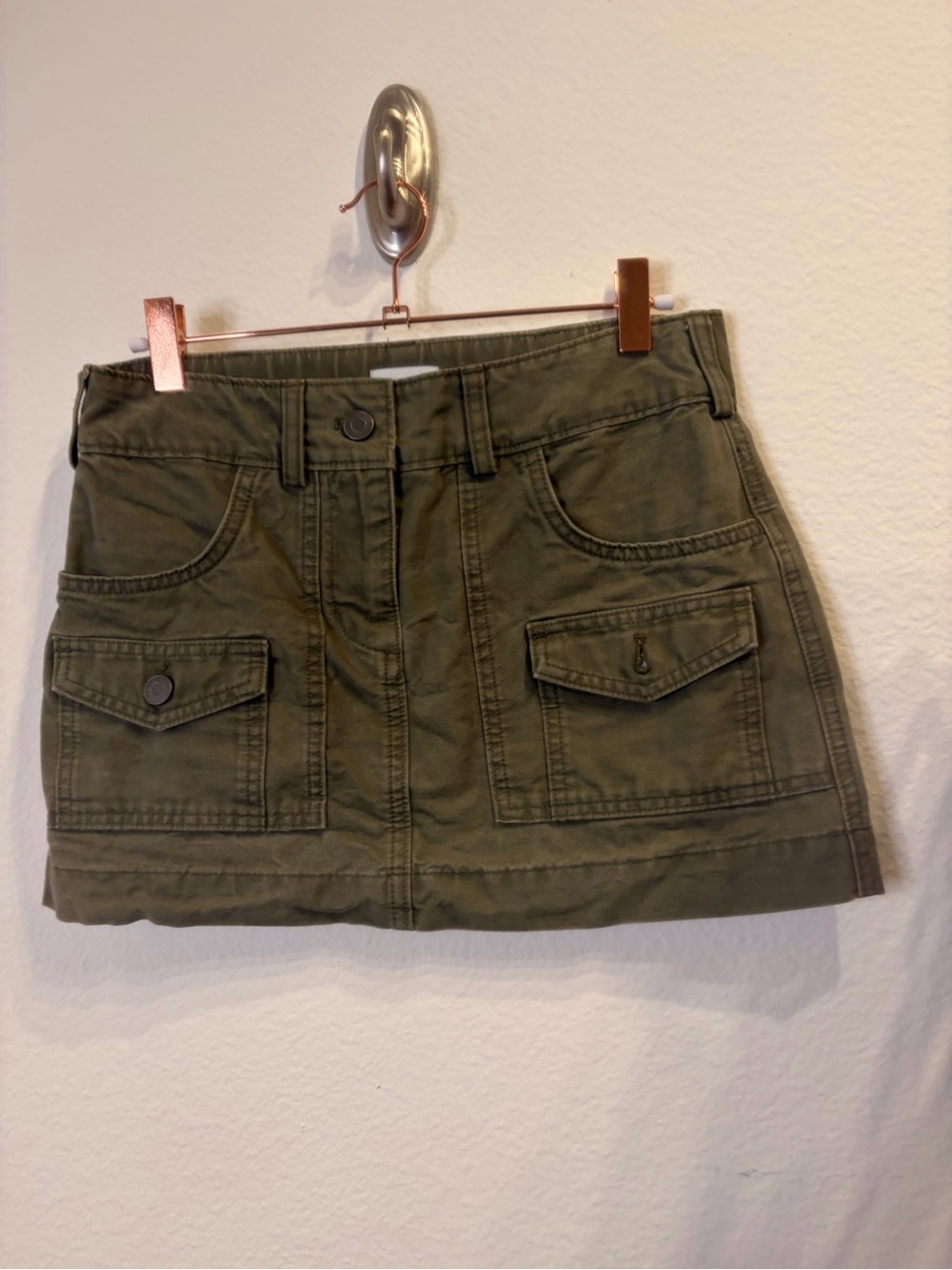 Sunday Best Olive Green Cargo Mini Skirt